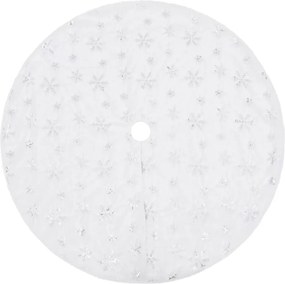 vidaXL Fustă de lux pentru brad de Crăciun, albă, 150 cm, blană artificială