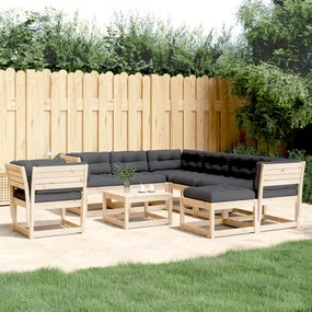 3216950 vidaXL Set mobilier de grădină cu perne, 8 piese, lemn masiv de pin