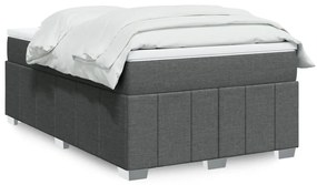 vidaXL Pat box spring cu saltea, gri închis, 120x200 cm, textil