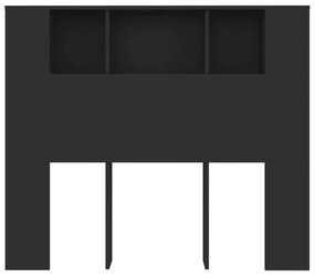 Tablie de pat cu dulap, negru, 120x18,5x104,5 cm Negru, 1