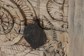 Consola sculptata, natur, din lemn de tec si mango, Legacy