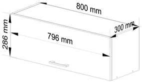 Dulap superior de bucătărie Ozara W80 G1 (alb). 1071210