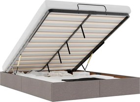 vidaXL Cadru de pat otoman fără saltea Taupe 140x190 cm țesătură