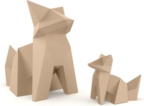 Decoratiune/ Statueta exterior sau interior Origami Kokitsune, mat