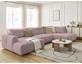 Colțar roz extensibil/cu spațiu de depozitare (cu colț pe partea dreaptă/în formă de "U") Fuji – Bobochic Paris