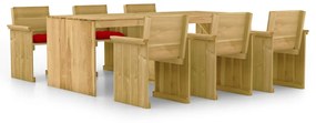3065735 vidaXL Set mobilier de exterior, 7 piese, lemn de pin tratat