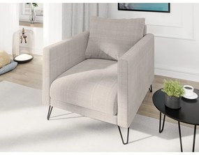 Fotoliu maro deschis cu tapițerie din chenille Freya – Ropez