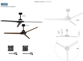 Lustra LED, Ventilator cu telecomanda, IP44, BRISA alb MA-8724