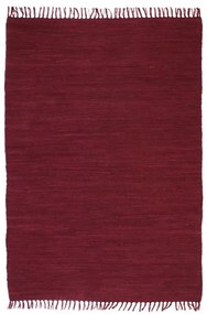 vidaXL Covor chindi țesut manual, bumbac, 120 x 170 cm, roșu burgund