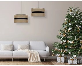 Lustră pe cablu Duolla DUO 1xE27/15W/230V d. 40 cm ratan/negru