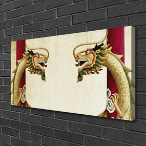 Tablou pe panza canvas Dragon Art Verde Roșu