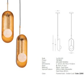 Pendul modern design decorativ Elenor auriu