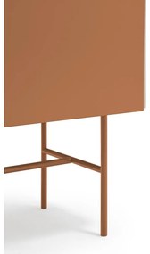 Comodă joasă cu ușă glisantă roșu cărămiziu-bej 140x91 cm Nube – Teulat