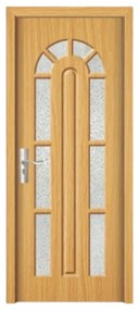 Usa Interior din MDF Novo Doors ND108, Cadru din Lemn Masiv, Geam Sablat, KIT COMPLET, Toc , Manere si balamale incluse (Culoare: Nuc, Toc: Fix,