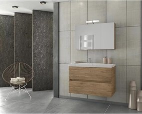 Dulap cu oglinda suspendat Drop Luxus maro 2 usi 75 cm