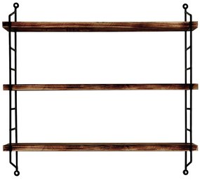 Raft decorativ de perete Duvelo 6 (Nuc + negru) . 1093672
