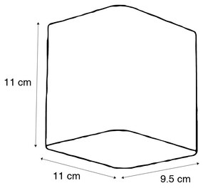 Aplică modernă neagră incluzând LED IP54 pătrat - Evi