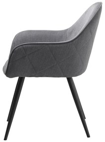 Scaun de sufragerie gri cu cotiere tapițat Minto – Unique Furniture