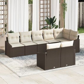 vidaXL Set de canapele pentru grădină 8 pcs Maro Rattan poli