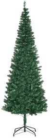 Brad de Craciun Artificial 210cm 631 Ramuri Dese din PVC ecologic, Baza Ф50, Verde, Decoratiune de Craciun HOMCOM | Aosom RO