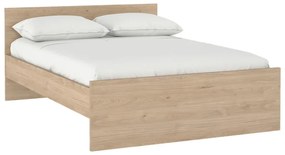 Pat matrimonial în culoare naturală cu aspect de lemn de stejar fără somieră 140x200 cm Naia – Tvilum
