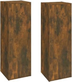 vidaXL Comode TV, 2 buc., stejar fumuriu, 30,5x30x90 cm lemn prelucrat