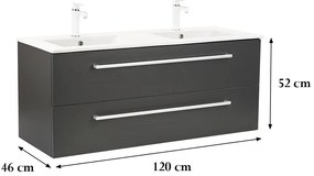Dulap inferior Vario Clam 120 cu lavoar antracit-antracit