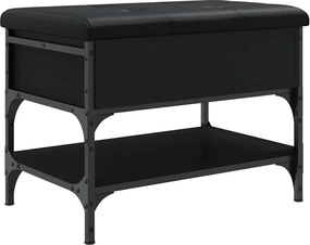 vidaXL Bancă de pantofi, negru, 62x42x45 cm, lemn prelucrat