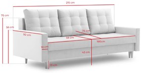 Supermobel Canapea extensibilă AVALON, 215x75x95, kronos 15