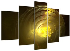 Tabloul cu spirala abstractă în galben (150x105 cm)