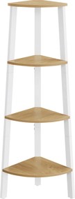Raft de colt SHELVIO cu 4 polite, stejar/alb