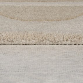 Covor tip traversă în culoare naturală țesut manual din lână 80x230 cm Lois Scallop – Flair Rugs