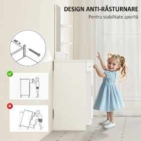 HOMCOM Masuță cu Oglindă de Machiaj din PAL Alb 90x38x138 cm | Aosom Romania
