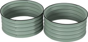 Outsunny Set de 2 ghivece verzinkte, Ø60 x 30H cm ghivece pentru flori cu bază deschisă pentru diverse plante, Grün | Aosom Romania