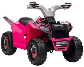 HOMCOM Quad electric pentru copii vehicul cu baterie 6V cu mers înainte și înapoi 70L x 41,5l x 48,5H cm Roz | Aosom Romania