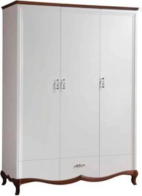 Dulap lemn masiv nuc Milan 3 Uși Alb-, 164,2 × 62,5 × 209,5 cm