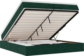 vidaXL Cadru de pat otoman cu saltele Verde închis 200x200cm catifea