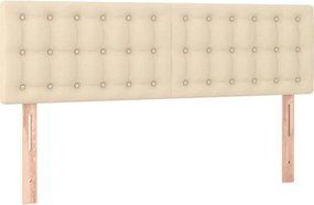 vidaXL Tăblii de pat, crem, 144x5x78/88 cm, textil