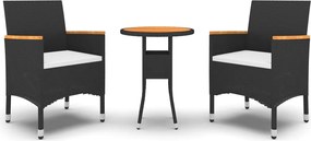 vidaXL Set mobilier de grădină, 3 piese, poliratan