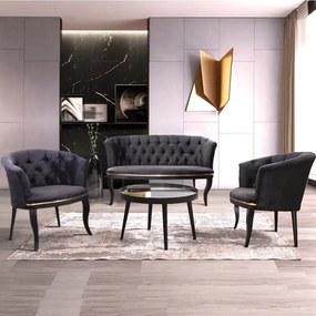 Fotoliu Milano, negru, picioare negru, Homs