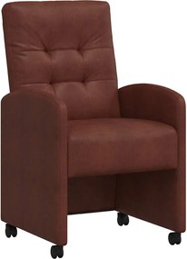 vidaXL Scaune de dining cu roți 2 pcs Maro lucios 58 x 67 x 97 cm