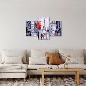Tablou - Străzi din Paris, pictură în ulei (90x60 cm)