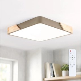 BRILAGI - corp de iluminat LED dimabil PILANA SQUARE LED/48W/230V stejar/bej 42x42 cm + telecomandă