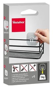 Cârlige 4 buc. din plastic – Metaltex