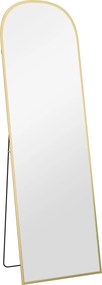 HOMCOM Oglindă de Podea și Perete cu Suport Pliabil, 50x161.5cm, Auriu | Aosom Romania