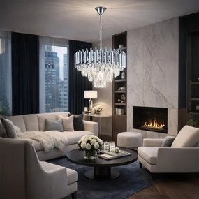 Brilagi - Lustră cu lanț ECLIPSE, 5xE14/10W/230V, diam. 38 cm, argintie