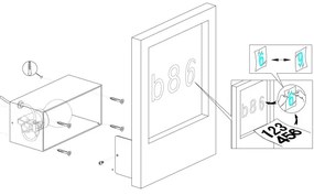 Eglo 98143 - Număr de casă MONTEROS 1xE27/28W/230V IP44 alb