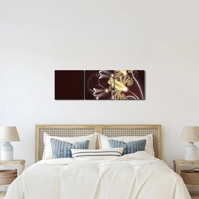 Tablou - Flori strălucitoare (cu ceas) (90x30 cm)
