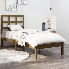 3105458 vidaXL Cadru de pat, maro miere, 90x200 cm, lemn masiv
