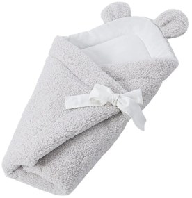 Păturică de înfășat fildeș din sherpa 35x65 cm – Meowbaby